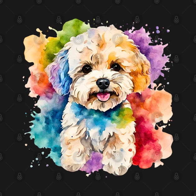 Maltipoo Watercolor by Doodle and Things