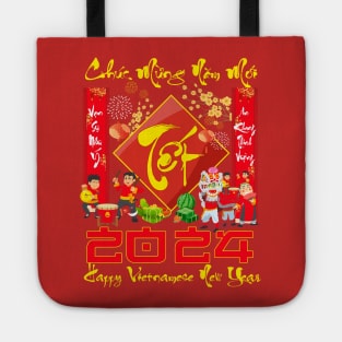 Chuc Mung Nam Moi Happy Vietnamese New Year 2024 Boy Kid Girl Tote