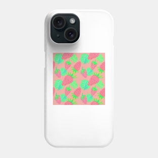 Strawberries Pattern - Coral and Pink Phone Case