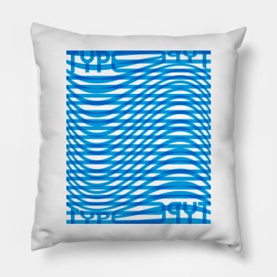 Type Wave (Cyan Blue) Pillow