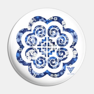 Blue Floral Pin