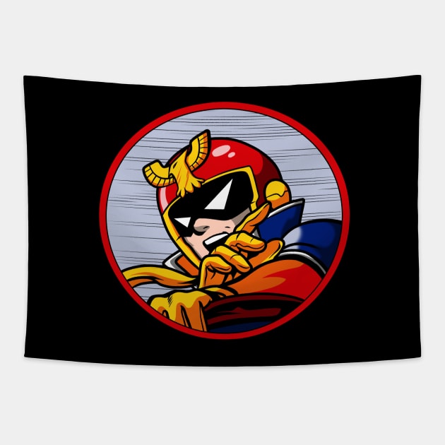 Falcon Racer Tapestry by Eman