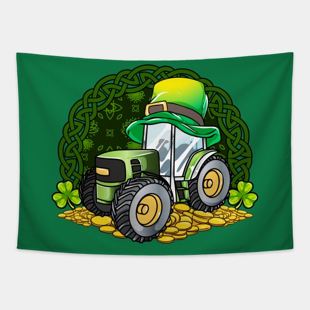 Irish Tractor Farmer Farm Farming St Patricks Day Tapestry by E