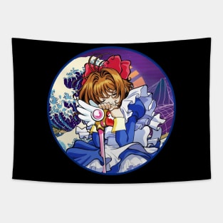 Classic Sakura Girl Japanese Manga Tapestry