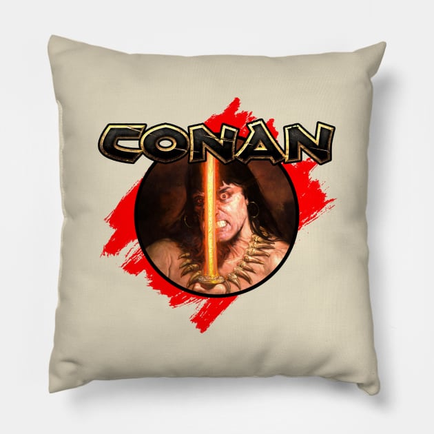 Conan Rage (Alt Print) Pillow by Miskatonic Designs
