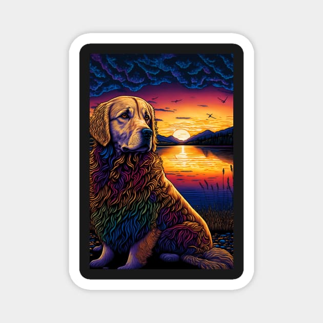 Furry Friend in Sunset Magnet by GozuDesigns