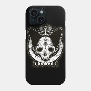 Cat Goddess of Night - cat skull, egypt, ankh, scarab, moon, ra summer night, talisman Phone Case