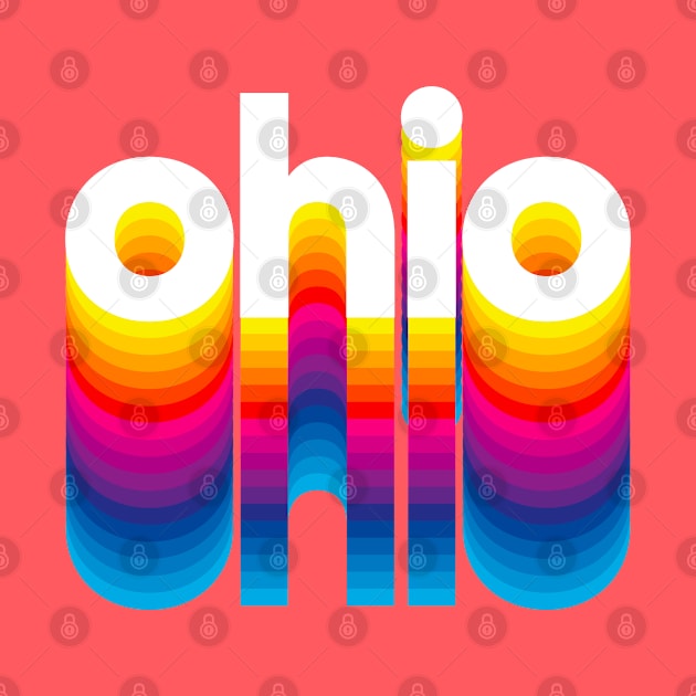 Buckeye State Pride - Rainbow Design I Love Ohio design by Vector Deluxe