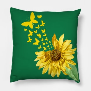 Butterfly Sunflower, Sunflower, Butterfly, Summer Gift,vacation 2020, Pillow