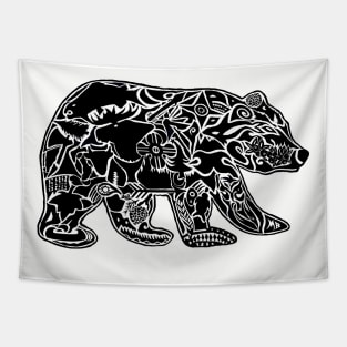 Tribal Bear Tattoo Tapestry