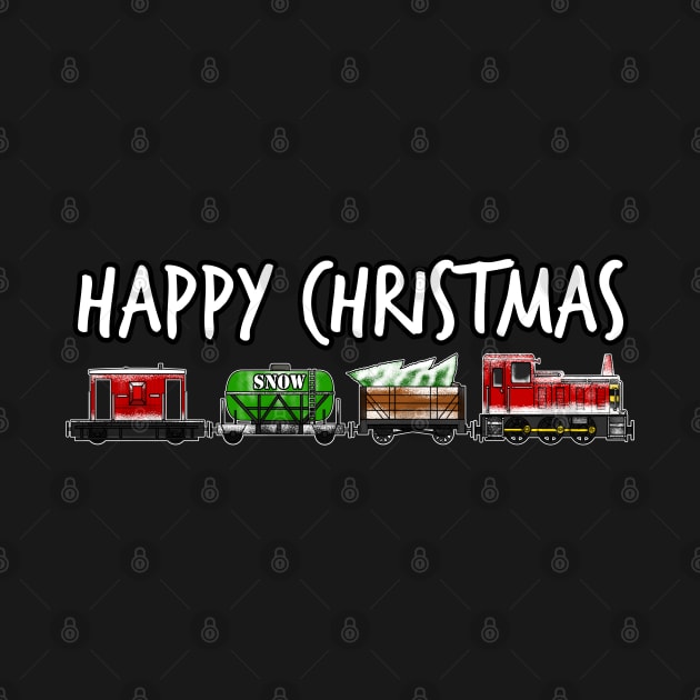 Christmas 2021 Train Diesel Locomotive and Festive Wagons by doodlerob