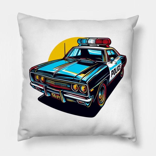Police Car Pillow by Vehicles-Art