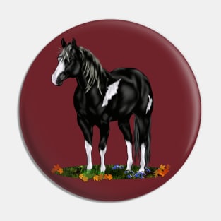 Black and White Paint Horse Pin