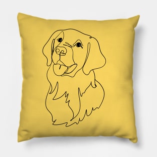 Golden retriever minimalist line art Pillow