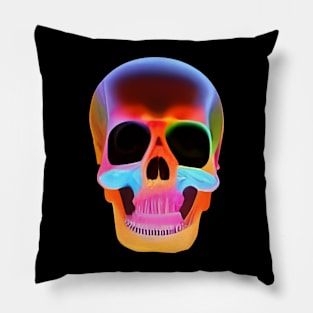 Neon Skeleton Gothic Rave Festival Outfit Pillow