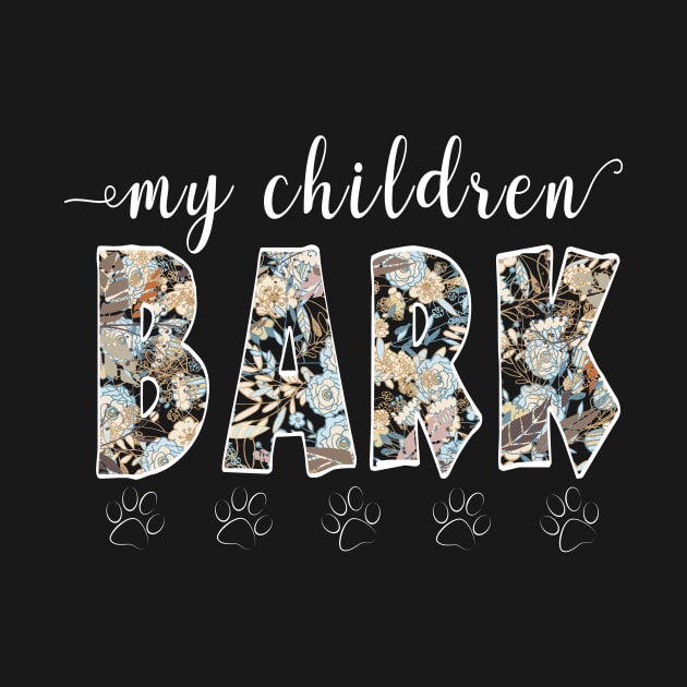 My children bark - Floral pattern animal lover by CMDesign