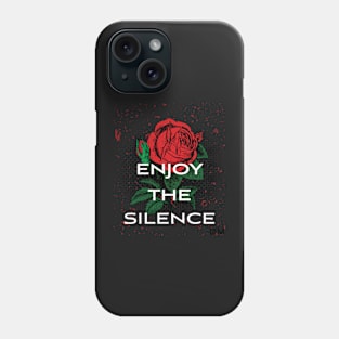 Enjoy the silence rose and blood new wave retro music Phone Case