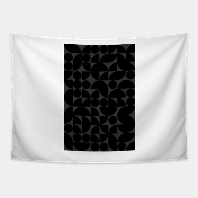 Black Colored Geometric Pattern - Shapes #6 Tapestry by Trendy-Now