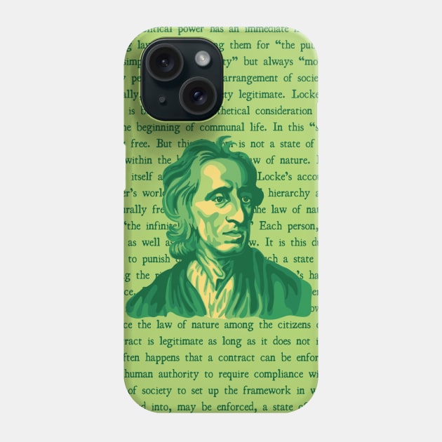 John Locke Portrait and Info Phone Case by Slightly Unhinged