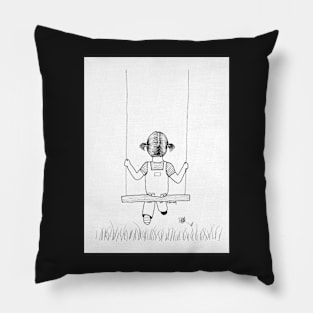 Child on Swing Ink Pillow