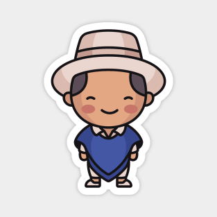 Cute Traditional Ecuadorian Villager Magnet