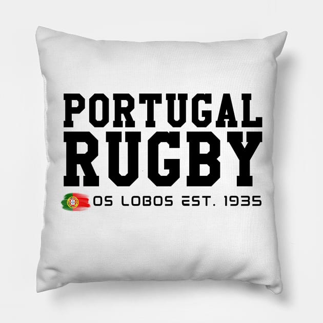 Portugal Rugby, Os Lobos Pillow by Teessential