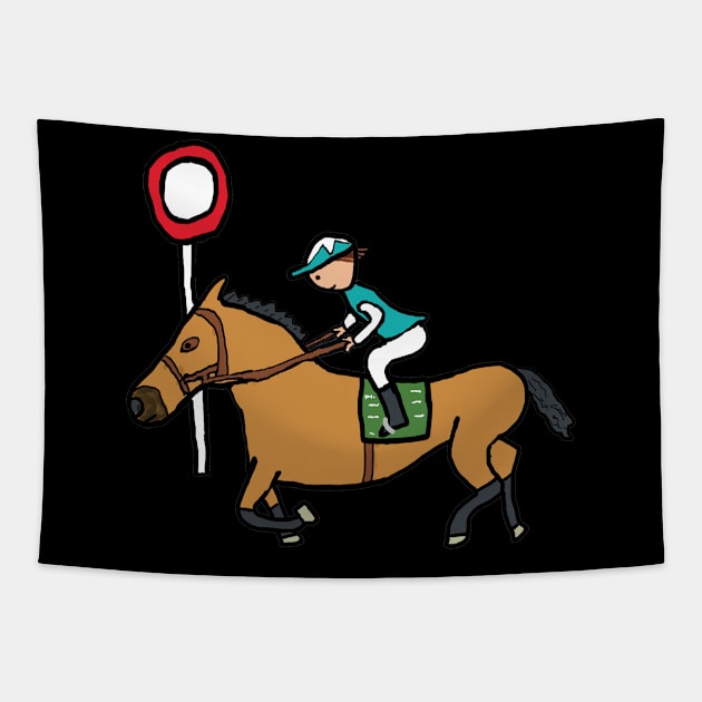 Horse Racing Tapestry by Mark Ewbie