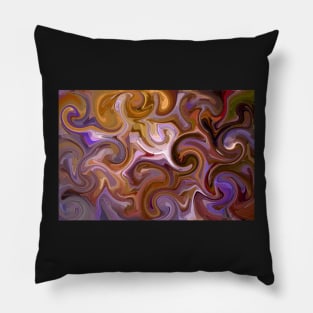 The World In Purple Curls Pillow