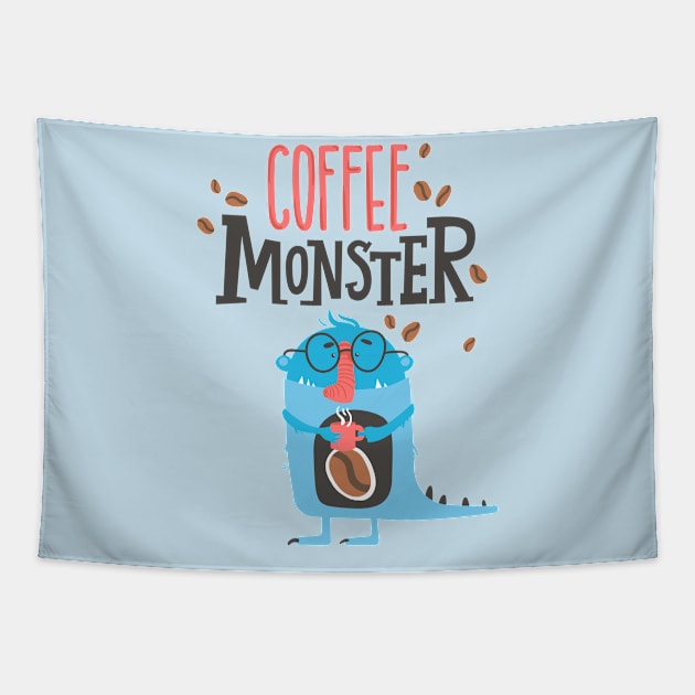 Coffee Monster Tapestry by kimmieshops