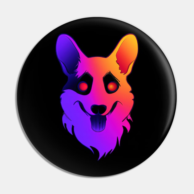 Spooky Corgi Halloween Portrait Pin by BetterManufaktur