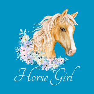 Lispe Horse Girl Equestrian Western Portrait T-Shirt