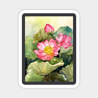 Pink Lotus garden Magnet