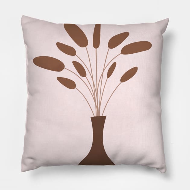 Modern Minimal Plant Illustration Pillow by Colorable