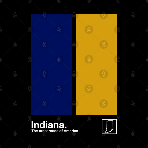 Indiana State Flag  // Original Minimalist Artwork Poster Design by DankFutura