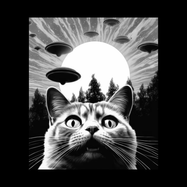 Cat Selfie With UFO by Visual Vibes