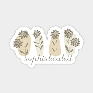 Sophisticated hand drawn flowers, inspirational meanings Magnet