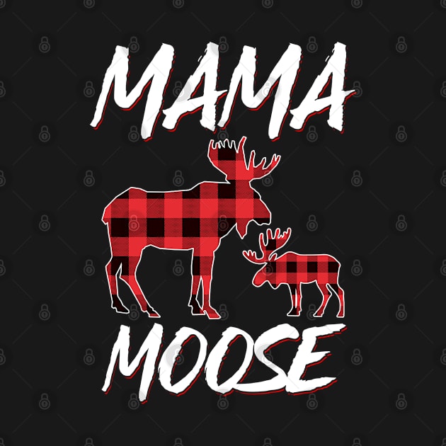 Red Plaid Mama Moose Matching Family Pajama Christmas Gift by intelus