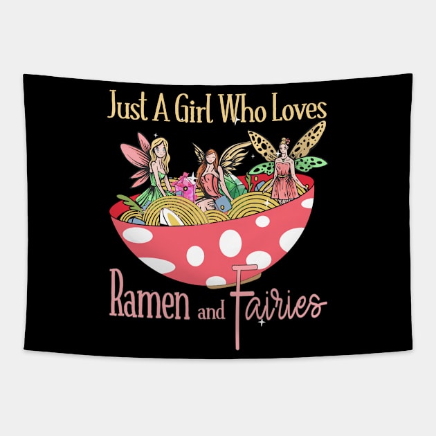 Fairycore Aesthetic Fairy Girl Who Loves Ramen Tapestry by Alex21