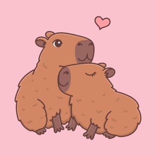 Kawaii capybaras in love T-Shirt