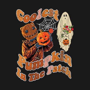 Coolest Pumpkin In The Patch Halloween Floral Ghost T-Shirt T-Shirt