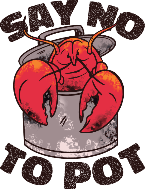 Say No to Pot // Funny Crawfish Boil Cartoon Kids T-Shirt by SLAG_Creative