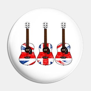 Acoustic Guitar UK Flag Guitarist British Musician Pin