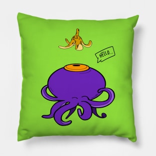 Confused Purple Octopus and Banana Pillow