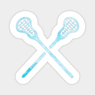 Lacrosse Stick Light Blue Magnet