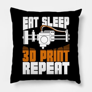 Eat Sleep 3D Print Repeat Pillow