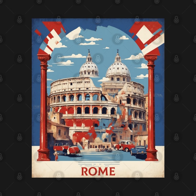 Rome Italy Vintage Tourism Travel Poster by TravelersGems