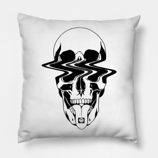 split laughing skull Pillow