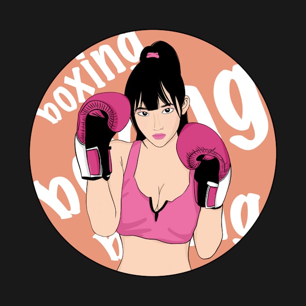 boxing girl by stickersnesia