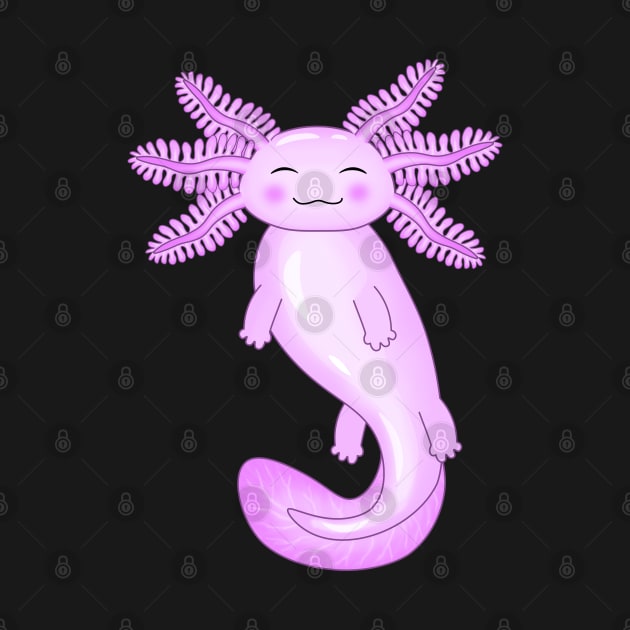 Cute Pink Axolotl by Purrfect