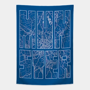 Munster, Germany City Map Typography - Blueprint Tapestry